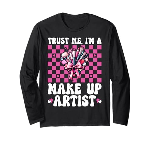 Vertrauen Sie Mir, ich Bin Visagistin MUA Girl Mom Coquette Bow Langarmshirt von Womens Pink Coquette Bow MUA Beautician Gifts