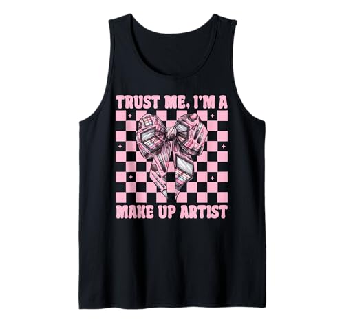 Vertrauen Sie Mir, ich Bin Visagistin MUA Girl Mom Coquette Bow Tank Top von Womens Pink Coquette Bow MUA Beautician Gifts