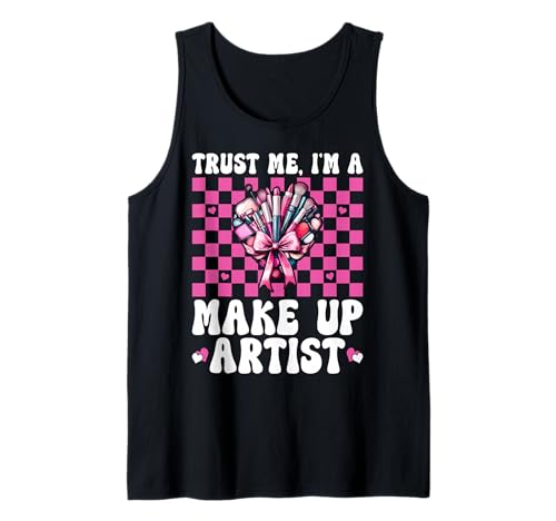 Vertrauen Sie Mir, ich Bin Visagistin MUA Girl Mom Coquette Bow Tank Top von Womens Pink Coquette Bow MUA Beautician Gifts