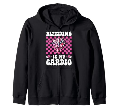 Visagistin MUA Girl Mom Coquette Blending is My Cardio Kapuzenjacke von Womens Pink Coquette Bow MUA Beautician Gifts