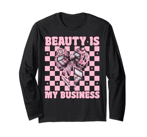 Visagistin MUA Girl Mom Coquette Blending is My Cardio Langarmshirt von Womens Pink Coquette Bow MUA Beautician Gifts
