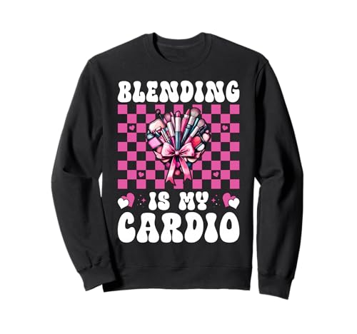 Visagistin MUA Girl Mom Coquette Blending is My Cardio Sweatshirt von Womens Pink Coquette Bow MUA Beautician Gifts
