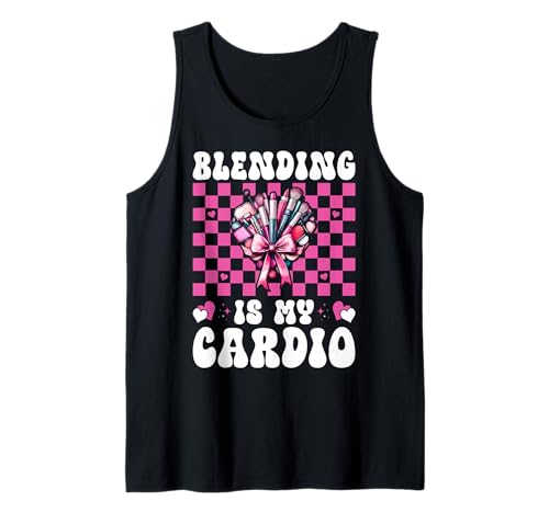 Visagistin MUA Girl Mom Coquette Blending is My Cardio Tank Top von Womens Pink Coquette Bow MUA Beautician Gifts