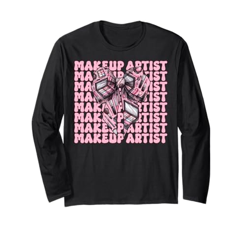 Visagistin MUA Girl Mom Coquette Bow Langarmshirt von Womens Pink Coquette Bow MUA Beautician Gifts