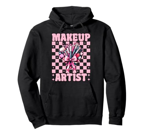Visagistin MUA Girl Mom Coquette Bow Pullover Hoodie von Womens Pink Coquette Bow MUA Beautician Gifts