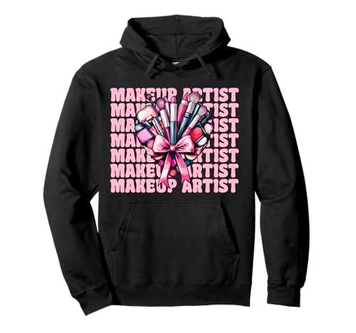 Visagistin MUA Girl Mom Coquette Bow Pullover Hoodie Visagistin MUA Girl Mom Coquette Bow Pullover Hoodie von Womens Pink Coquette Bow MUA Beautician Gifts