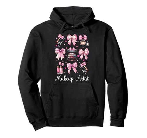Visagistin MUA Girl Mom Coquette Bow Pullover Hoodie von Womens Pink Coquette Bow MUA Beautician Gifts