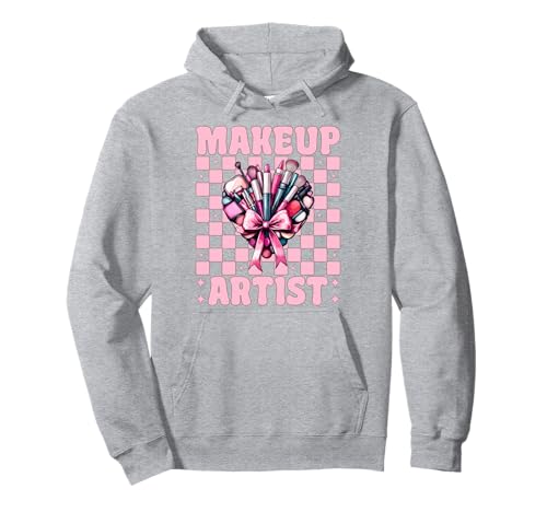 Visagistin MUA Girl Mom Coquette Bow Pullover Hoodie Visagistin MUA Girl Mom Coquette Bow Pullover Hoodie von Womens Pink Coquette Bow MUA Beautician Gifts