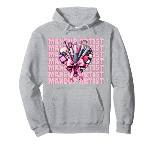 Visagistin MUA Girl Mom Coquette Bow Pullover Hoodie von Womens Pink Coquette Bow MUA Beautician Gifts