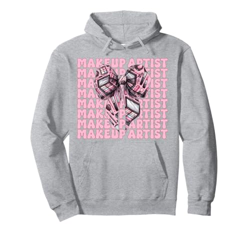 Visagistin MUA Girl Mom Coquette Bow Pullover Hoodie Visagistin MUA Girl Mom Coquette Bow Pullover Hoodie von Womens Pink Coquette Bow MUA Beautician Gifts