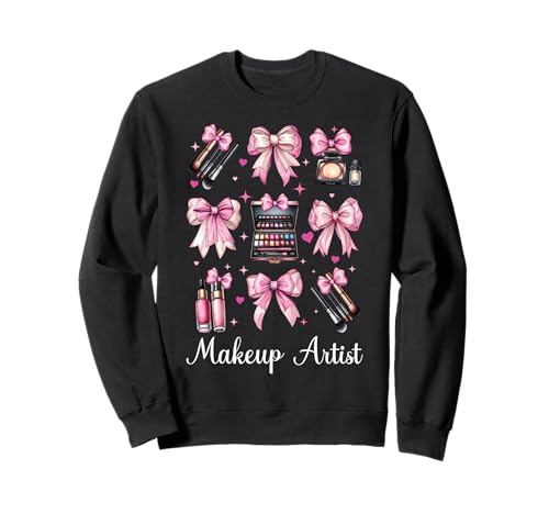 Visagistin MUA Girl Mom Coquette Bow Sweatshirt Visagistin MUA Girl Mom Coquette Bow Sweatshirt von Womens Pink Coquette Bow MUA Beautician Gifts