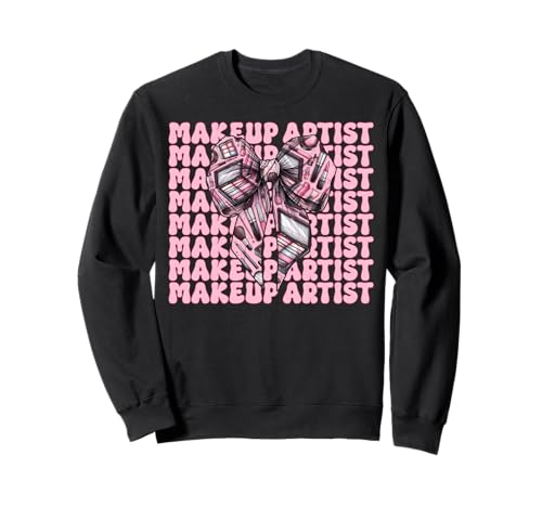 Visagistin MUA Girl Mom Coquette Bow Sweatshirt Visagistin MUA Girl Mom Coquette Bow Sweatshirt von Womens Pink Coquette Bow MUA Beautician Gifts