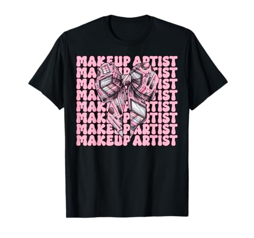 Visagistin MUA Girl Mom Coquette Bow T-Shirt Visagistin MUA Girl Mom Coquette Bow T-Shirt von Womens Pink Coquette Bow MUA Beautician Gifts