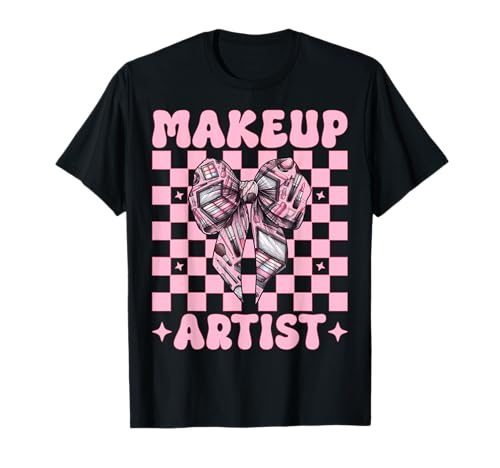Visagistin MUA Girl Mom Coquette Bow T-Shirt Visagistin MUA Girl Mom Coquette Bow T-Shirt von Womens Pink Coquette Bow MUA Beautician Gifts