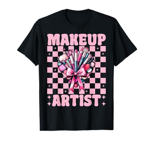 Visagistin MUA Girl Mom Coquette Bow T-Shirt Visagistin MUA Girl Mom Coquette Bow T-Shirt von Womens Pink Coquette Bow MUA Beautician Gifts