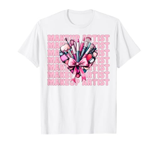 Visagistin MUA Girl Mom Coquette Bow T-Shirt Visagistin MUA Girl Mom Coquette Bow T-Shirt von Womens Pink Coquette Bow MUA Beautician Gifts