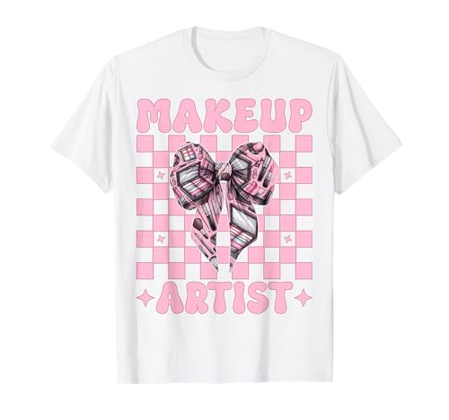 Visagistin MUA Girl Mom Coquette Bow T-Shirt Visagistin MUA Girl Mom Coquette Bow T-Shirt von Womens Pink Coquette Bow MUA Beautician Gifts