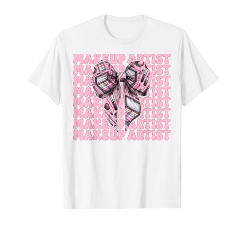 Visagistin MUA Girl Mom Coquette Bow T-Shirt von Womens Pink Coquette Bow MUA Beautician Gifts