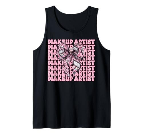 Visagistin MUA Girl Mom Coquette Bow Tank Top von Womens Pink Coquette Bow MUA Beautician Gifts