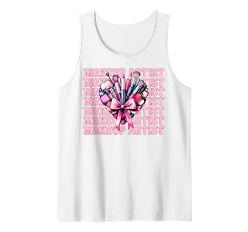 Visagistin MUA Girl Mom Coquette Bow Tank Top Visagistin MUA Girl Mom Coquette Bow Tank Top von Womens Pink Coquette Bow MUA Beautician Gifts