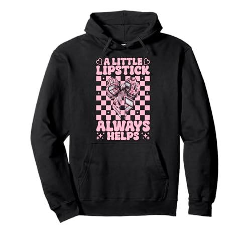 Visagistin MUA Girl Mom EIN Kleiner Lippenstift hilft Immer Pullover Hoodie Visagistin MUA Girl Mom EIN Kleiner Lippenstift hilft Immer Pullover Hoodie von Womens Pink Coquette Bow MUA Beautician Gifts