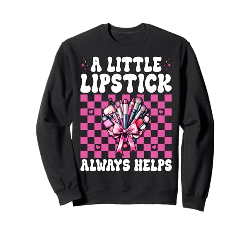 Visagistin MUA Girl Mom EIN Kleiner Lippenstift hilft Immer Sweatshirt Visagistin MUA Girl Mom EIN Kleiner Lippenstift hilft Immer Sweatshirt von Womens Pink Coquette Bow MUA Beautician Gifts