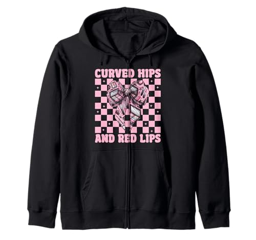 Visagistin MUA Girl Mom Kokette geschwungene Hüften und rote Lippen Kapuzenjacke von Womens Pink Coquette Bow MUA Beautician Gifts