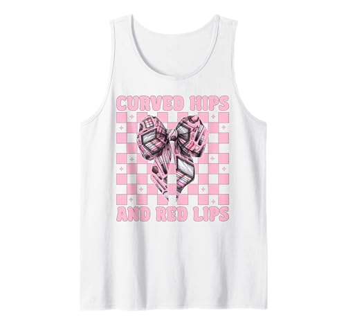 Visagistin MUA Girl Mom Kokette geschwungene Hüften und rote Lippen Tank Top Visagistin MUA Girl Mom Kokette geschwungene Hüften und rote Lippen Tank Top von Womens Pink Coquette Bow MUA Beautician Gifts