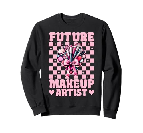 Zukünftige Visagistin MUA Girl Mom Coquette Bow Sweatshirt Zukünftige Visagistin MUA Girl Mom Coquette Bow Sweatshirt von Womens Pink Coquette Bow MUA Beautician Gifts