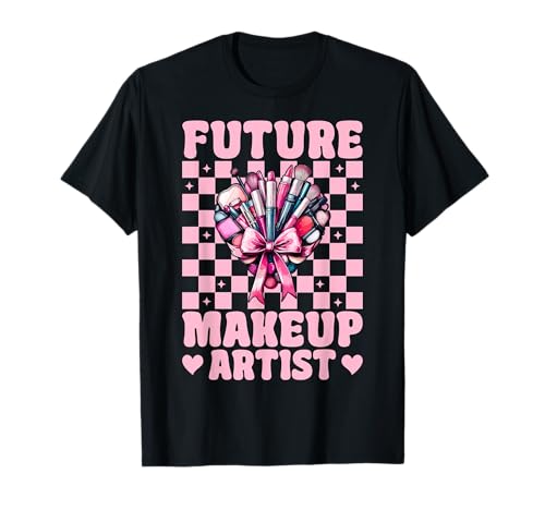 Zukünftige Visagistin MUA Girl Mom Coquette Bow T-Shirt Zukünftige Visagistin MUA Girl Mom Coquette Bow T-Shirt von Womens Pink Coquette Bow MUA Beautician Gifts