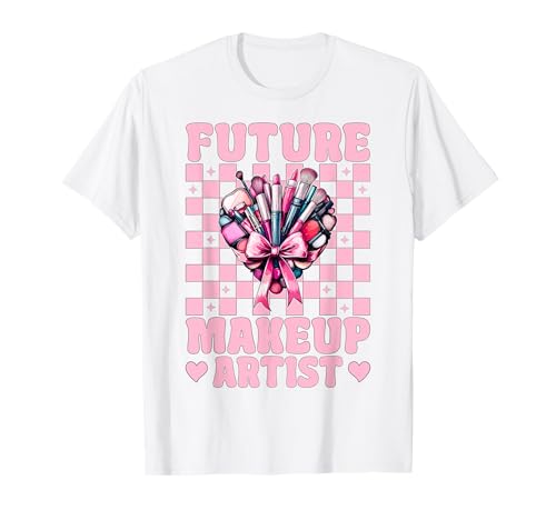 Zukünftige Visagistin MUA Girl Mom Coquette Bow T-Shirt Zukünftige Visagistin MUA Girl Mom Coquette Bow T-Shirt von Womens Pink Coquette Bow MUA Beautician Gifts
