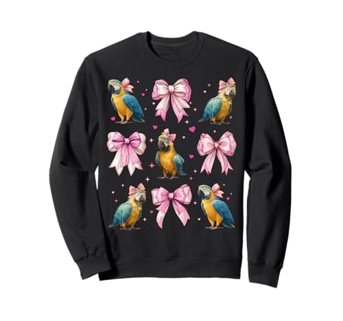 Aras Papagei Mädchen Kokette Schleife Rosa Mama Sweatshirt Aras Papagei Mädchen Kokette Schleife Rosa Mama Sweatshirt von Womens Pink Coquette Bow Macaw Parrot Gifts