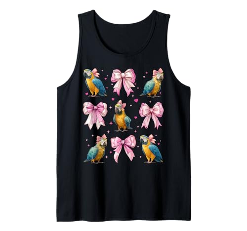 Aras Papagei Mädchen Kokette Schleife Rosa Mama Tank Top Aras Papagei Mädchen Kokette Schleife Rosa Mama Tank Top von Womens Pink Coquette Bow Macaw Parrot Gifts
