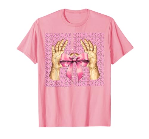 Massagetherapeutin Massagetherapie Mädchen Kokette Schleife Rosa T-Shirt Massagetherapeutin Massagetherapie Mädchen Kokette Schleife Rosa T-Shirt von Womens Pink Coquette Bow Massage Therapist Gifts