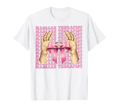 Massagetherapeutin Massagetherapie Mädchen Kokette Schleife Rosa T-Shirt Massagetherapeutin Massagetherapie Mädchen Kokette Schleife Rosa T-Shirt von Womens Pink Coquette Bow Massage Therapist Gifts