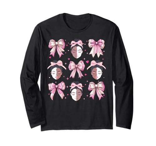 Melanin Black History Month Kokettenschleife für afrikanische Mädchen, Rosa Langarmshirt Melanin Black History Month Kokettenschleife für afrikanische Mädchen, Rosa Langarmshirt von Womens Pink Coquette Bow Melanin African Gifts