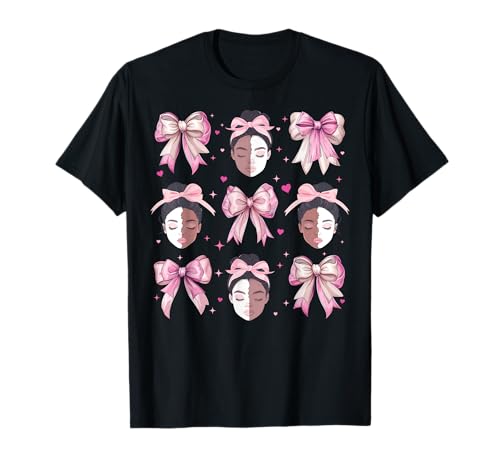 Melanin Black History Month Kokettenschleife für afrikanische Mädchen, Rosa T-Shirt Melanin Black History Month Kokettenschleife für afrikanische Mädchen, Rosa T-Shirt von Womens Pink Coquette Bow Melanin African Gifts