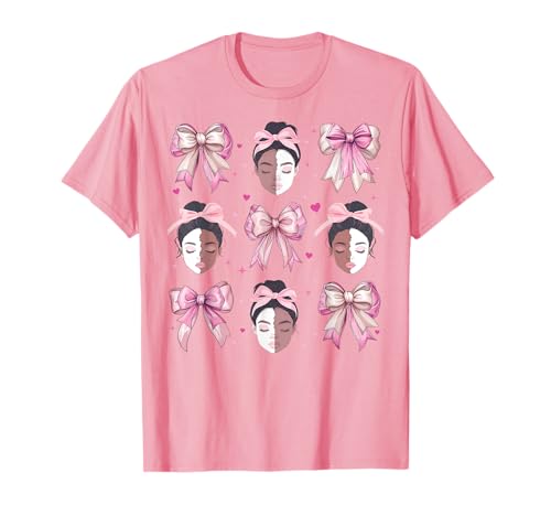 Melanin Black History Month Kokettenschleife für afrikanische Mädchen, Rosa T-Shirt Melanin Black History Month Kokettenschleife für afrikanische Mädchen, Rosa T-Shirt von Womens Pink Coquette Bow Melanin African Gifts
