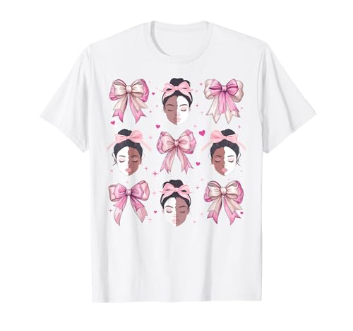 Melanin Black History Month Kokettenschleife für afrikanische Mädchen, Rosa T-Shirt Melanin Black History Month Kokettenschleife für afrikanische Mädchen, Rosa T-Shirt von Womens Pink Coquette Bow Melanin African Gifts
