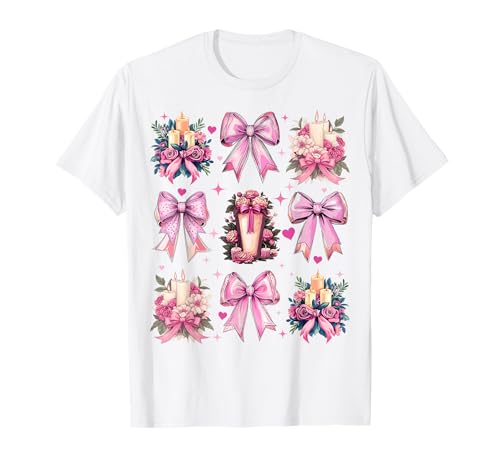 Coquette Bow Bestattungsdirektor Last Responder Mortuary Girl T-Shirt von Womens Pink Coquette Bow Mortician Mortuary Gifts