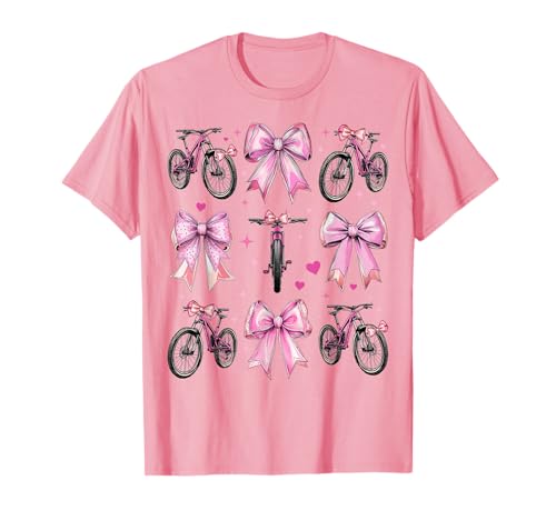Mountainbiking MTB Biker Girl Coquette Bow Pink Mom T-Shirt von Womens Pink Coquette Bow Mountain Biking MTB Gifts
