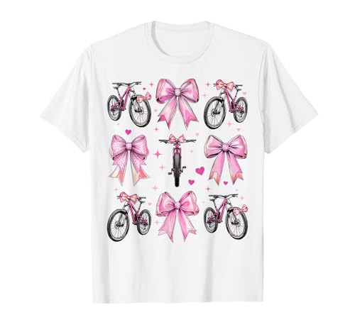 Mountainbiking MTB Biker Girl Coquette Bow Pink Mom T-Shirt von Womens Pink Coquette Bow Mountain Biking MTB Gifts