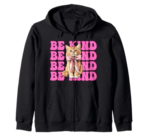 Be Kind Orange Cat Tabby Cat Girl Cat Mama Kokette Bogen Kapuzenjacke von Womens Pink Coquette Bow Orange Tabby Cat Gifts