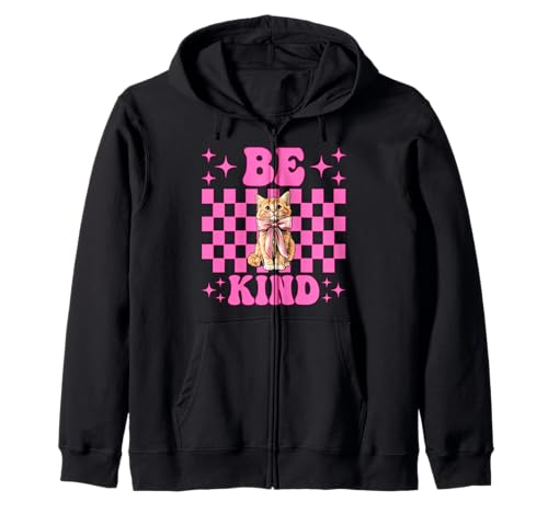 Be Kind Orange Cat Tabby Cat Girl Cat Mama Kokette Bogen Kapuzenjacke von Womens Pink Coquette Bow Orange Tabby Cat Gifts
