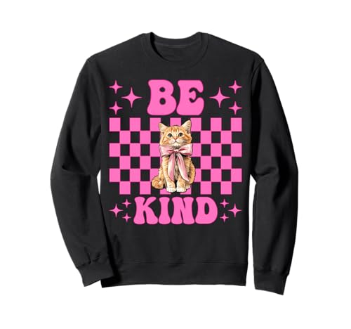 Be Kind Orange Cat Tabby Cat Girl Cat Mama Kokette Bogen Sweatshirt von Womens Pink Coquette Bow Orange Tabby Cat Gifts