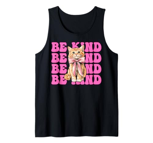Be Kind Orange Cat Tabby Cat Girl Cat Mama Kokette Bogen Tank Top von Womens Pink Coquette Bow Orange Tabby Cat Gifts