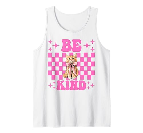 Be Kind Orange Cat Tabby Cat Girl Cat Mama Kokette Bogen Tank Top von Womens Pink Coquette Bow Orange Tabby Cat Gifts