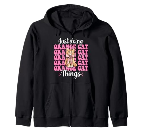Just Doing Orange Cat Things Tabby Cat Girl Cat Mama Kokette Kapuzenjacke von Womens Pink Coquette Bow Orange Tabby Cat Gifts