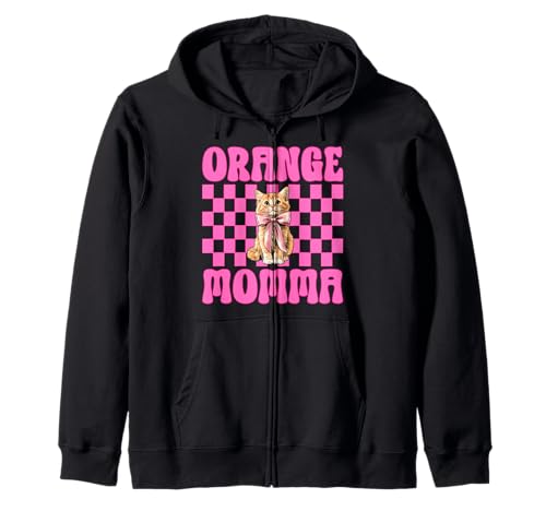 Orange Momma Orange Cat Tabby Cat Mom Mama Muttertag Kapuzenjacke von Womens Pink Coquette Bow Orange Tabby Cat Gifts