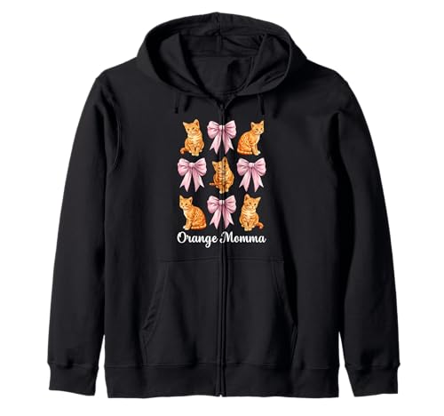 Orange Momma Orange Cat Tabby Cat Mom Mama Muttertag Kapuzenjacke von Womens Pink Coquette Bow Orange Tabby Cat Gifts